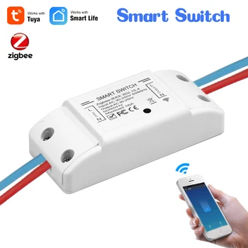 Tuya Univerzálna Smart Switch Modul Na Vypnutie 220V 16A Časovač Zigbee 3.0 ON/OFF vypínač, Diaľkové Ovládanie Práce Čarodejnice Alexa Domov Asistent