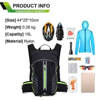 Priedušná Ultralight Cyklistické tašky Prenosné, Nepremokavé Športové Batoh 10 L Vonkajšie Turistika Horolezectvo Puzdro na Bicykli Cyklistický Batoh