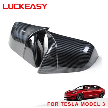 LUCKEASY pre Tesla model 3 model Y 2017-2020exterior zrkadlo uhlíkových vlákien piano black verziu spätné zrkadlo bývanie príslušenstvo
