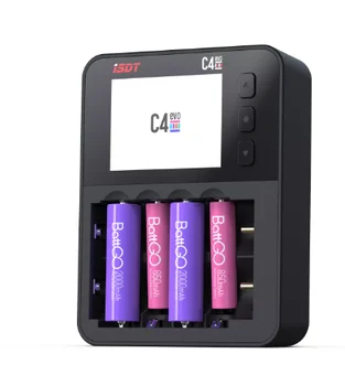 ISDT C4 EVO Inteligentná Nabíjačka Batérií s Typ-C QC3.0 Výstup pre AA AAA Li-ion Batéria s IPS Displej a Požiarnej Prevencie
