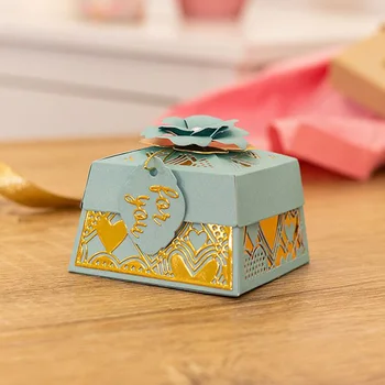 Vianočný Darček Box Rezanie Kovov Zomrie 3D BOX Pre DIY Scrapbooking Dekorácie Razba Karty Plavidlá vysekávané Nové 2019
