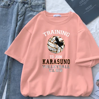 Prípravy na vstup Karasuno Volejbal Klub T-shirts Ženy Hip Hop T-shirt Módne Bavlna Tee Topy Bežné Priedušné Tričko Žena