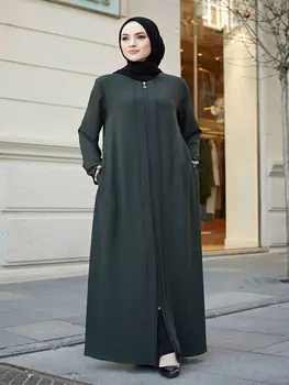 Ramadánu Kaftan Dubaj Abaya Turecko Moslimských žien šatku šaty Islamskej Kaftan Marocain šaty Vestidos Eid Mubarak Župan Femme