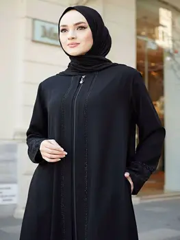 Ramadánu Kaftan Dubaj Abaya Turecko Moslimských žien šatku šaty Islamskej Kaftan Marocain šaty Vestidos Eid Mubarak Župan Femme