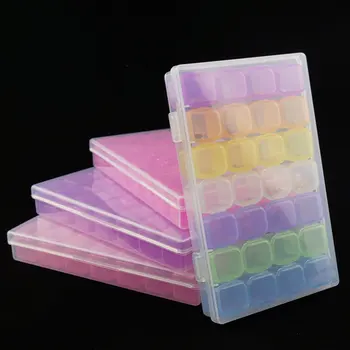 28 sloty farebné plastové úložný box na nechty, dekorácia nástroj kontajner medicíny box šperky políčko zobraziť kabinetu make-up úložný box