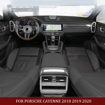 Pre 2018 2019 2020 2021 Porsche Cayenne Uhlíkových Vlákien Farbu Auta Radenie Gombík Kryt Výbava Dekorácie Kryt Navigačného ABS Chrome