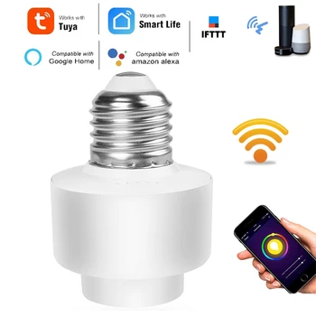 WiFi Smart Svetlo Základňu pre Inteligentný Život/Tuya APP Bezdrôtové Diaľkové Ovládanie E26 E27 Žiarovka Pätica Pracovať s Alexa Domovská stránka Google IFTTT