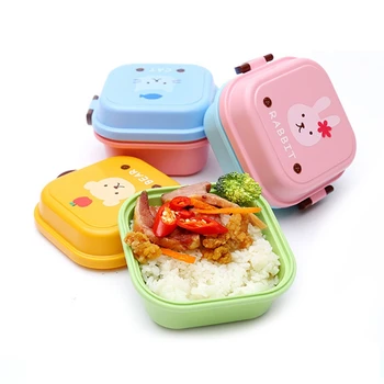 2 Vrstvy Detí Lunch Box Kvalitné Kreslený Skladovanie Potravín Box Deti Prenosné Mikrovlnná Školy Bento Box