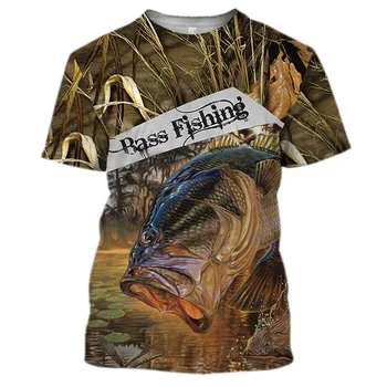 2021 Nové rybárske tričko štýl bežné Digitálne ryby 3D Tlač deti t-shirt chlapcov dievčatá Letné tričko Krátky Rukáv O-krku Topy