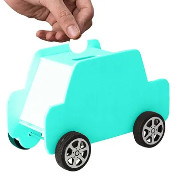 Drevené Auto Tvarované Prasiatko Úsporu Peňazí Box Tvorivé Mince Banka DIY Kreatívne Vzdelávacie Hračky