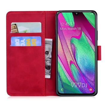 Držiteľa karty Flip Peňaženky Kryt Pre Samsung Galaxy A40 Prípade Luxusné pu Kožené, Silikónové Úplné Ochranné puzdro pre Galaxy 40 Kryt