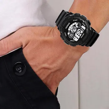 Športové Hodinky Alarm Dátum LED Módne 30 M Vodotesný Silikónový náramkové hodinky Hodiny Deportivo Hombre Reloj Digitálne Montre