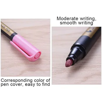 10 Farba Waterproof Paint Marker Perá Kovový Farba Pera Doodle Art Kreslenie Značiek Osnovy Pen Set LAD-predaj