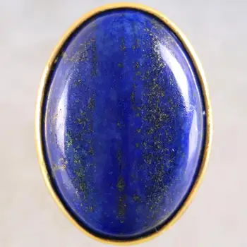 Krúžok Prírodného Kameňa Oválne KABÍNY Cabochon Perličiek Modrá Lapis Nastaviteľné Prst Prsteň, Šperky Pre Ženy Darček Z125