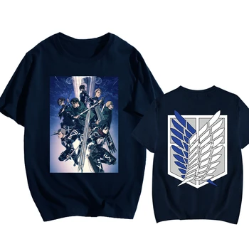 Útok na Titan Anime Nadrozmerné T Shirt Mužov Topy Tees Streetwear Topy Krátke Rukáv tričko Karikatúra Grafiku, T Košele Mužov Oblečenie