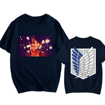 Útok na Titan Anime Nadrozmerné T Shirt Mužov Topy Tees Streetwear Topy Krátke Rukáv tričko Karikatúra Grafiku, T Košele Mužov Oblečenie
