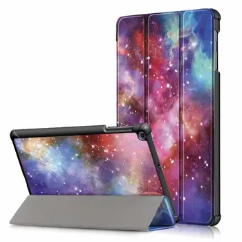 Smart Magnetické Tablet Shell pre Samsung Galaxy Tab A T510 T515 Prípade 10.1 Palcový 2019 Ľahká Váha Ultra Slim Stojan, Kryt Funda+pero