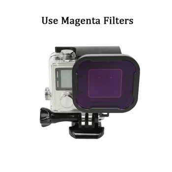 Vodotesné púzdro Case + Filter Súpravy pre GoPro Hero 4/3+/3 Akčné Kamery Hero4 Podvodné Ochranné Ponoriť Bývanie Príslušenstvo
