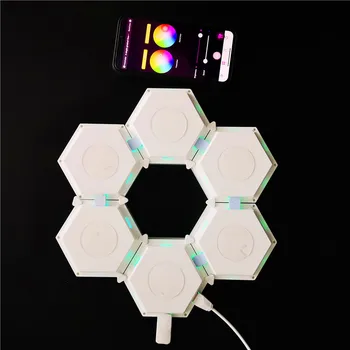 USB, Smart APP Bluetooth Quantum Svetlo LED Honeycomb Uličkou Spálňa Pozadí Spájať Ľahké Kombinácia Spojov LED Nástenné svietidlo