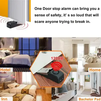Inovovaný Dvere Zátka Alarm Prenosné 120db Klin Bezpečnosti Podlahy, Dvere Zastaví Nastaviteľnou Citlivosťou pre Domáce Ubytovni Cestovanie