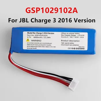 Pôvodné GSP1029102A 6000mAh Náhradné Batérie Pre JBL Charge 3 2016 Verzia Poplatok 3 Reproduktora Batérie
