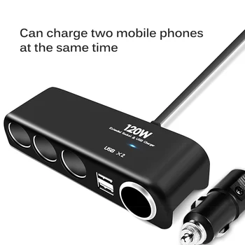 12-24V Dual Port USB (Universal Auto Auto Zásuvky pre zapaĺovač Splitter Nabíjačku Zapojte Adaptér Telefón Nabíjačka Pre Iphone Xiao