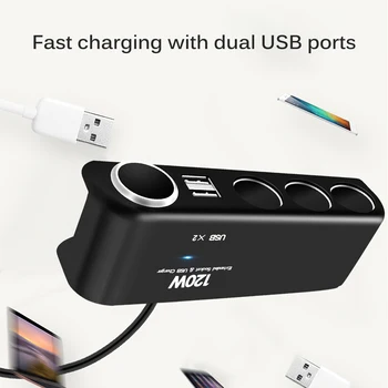 12-24V Dual Port USB (Universal Auto Auto Zásuvky pre zapaĺovač Splitter Nabíjačku Zapojte Adaptér Telefón Nabíjačka Pre Iphone Xiao