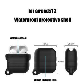 Mäkké Silikónové Nepremokavé prípadoch Pre Apple AirPods 2 1 Ochranné Bluetooth Bezdrôtové Slúchadlá kryt Vzduchu Struky Plnenie Box Tašky