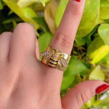 Najznámejšie Značky Dizajn Hmyzu Série Krúžky Ženy Jemné Včielka Krúžky Crystal Drahokamu Šperky, Darčeky pre Dievča