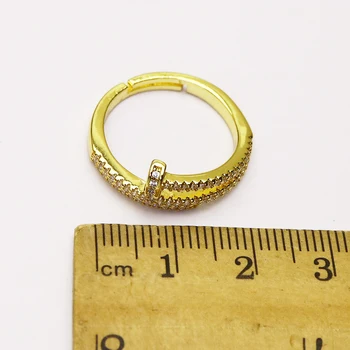10 Ks Zirconia Kovu Zlatej farby krúžky Otvoriť prstene, šperky, Prstene, šperky, prstene, Darčeky pre ženy, šperky Darček 51332