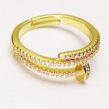 10 Ks Zirconia Kovu Zlatej farby krúžky Otvoriť prstene, šperky, Prstene, šperky, prstene, Darčeky pre ženy, šperky Darček 51332