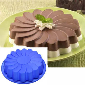 Silikónové Veľké Kvetinové Špirála Tvar Tortu Formy 3D Puding Muffin Čokoláda Formy Chlieb Pekáreň pečící DIY Kuchynský Nástroj Pečenie