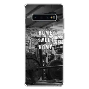Kulturistika Gym Fitness Mäkké Silikónové Telefón puzdro Pre Samsung Galaxy s rezacím zariadením S10 S20 S21 FE Poznámka 10 9 8 S9 S8 Plus Lite Ultra S7 + Coque