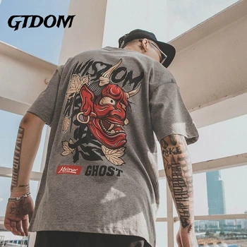 GTDOM Mužov Tlač Čínske Prvky Hip Hop Tričká, Tričká 2021 Letné Nový Krátky Rukáv Nadrozmerná Muži T-Shirts M-5XL