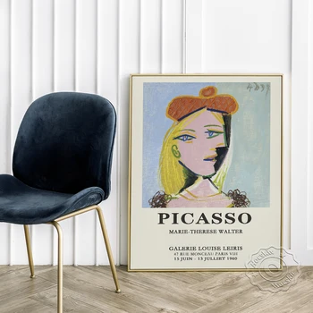 Pablo Picasso Výstava Abstraktné Umenie Múzeum Plagátu, Marie Therese Portrét Plátno, Maľovanie, Obývacia Izba Vintage Dekor Výtlačkov