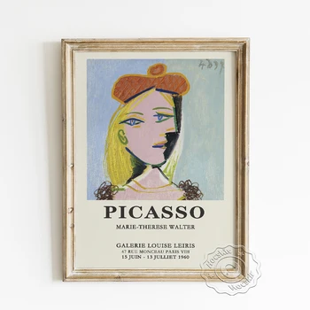 Pablo Picasso Výstava Abstraktné Umenie Múzeum Plagátu, Marie Therese Portrét Plátno, Maľovanie, Obývacia Izba Vintage Dekor Výtlačkov
