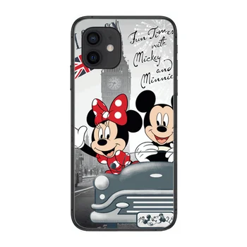 Disney Mickey Mouse Štýl Telefón puzdro Pre iphone 12 pro max 11 8 7 6 s XR PLUS X XS SE 2020 mini black bunky shell