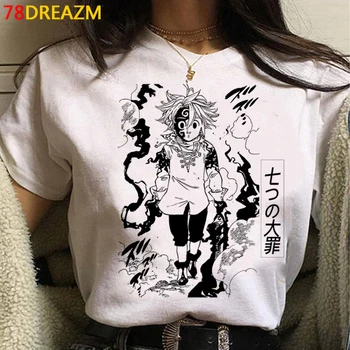 Sedem Smrteľných Hriechov letné top mužský pár pár oblečenie estetické bežné plus veľkosť oblečenie t-shirt kawaii