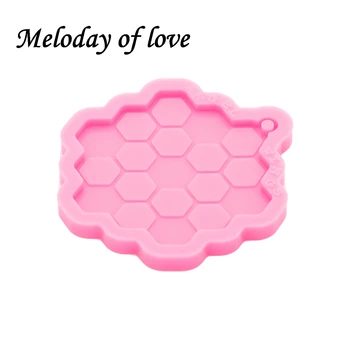 Lesklý Silikónové Honeycomb Formy pre Keychain, DIY Živice Formy , Epoxidové Šperky Živica na Odlievanie Foriem, Hlinené Formy DY0738