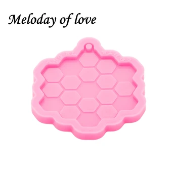 Lesklý Silikónové Honeycomb Formy pre Keychain, DIY Živice Formy , Epoxidové Šperky Živica na Odlievanie Foriem, Hlinené Formy DY0738