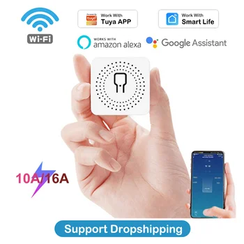 1/5 ks 10A/16A Mini Wifi Smart Switch Časovač Bezdrôtové Spínače pre Tuya Inteligentný Život APLIKÁCIE Automatizácie Práce S Alexa Domovská stránka Google
