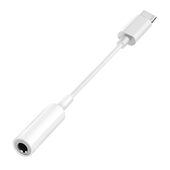 Typ C 3.5 Jack Slúchadlá Kábel USB C Do 3.5 mm AUX Slúchadlá Adaptér Pre Samsung Huawei Macbook Hudby Chargeing Kábel 1Pc Biela