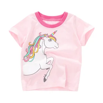 Malý Maven 2021 Letné Topy T-Shirt pre Dievčatá, Nové Módne Oblečenie Jednorožec T-Tričko Bavlna Pohodlie