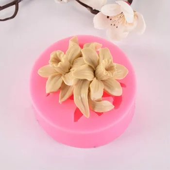 3d lila lily rose fondant silikónové formy sadrové cake decoration DIY čokoláda pečenie nástroje silikónové formy ručne vyrábané mydlo plesní