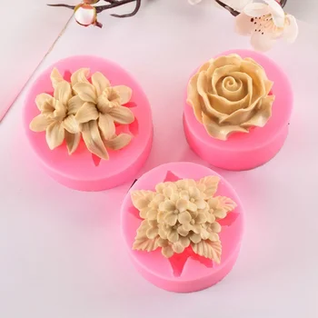 3d lila lily rose fondant silikónové formy sadrové cake decoration DIY čokoláda pečenie nástroje silikónové formy ručne vyrábané mydlo plesní