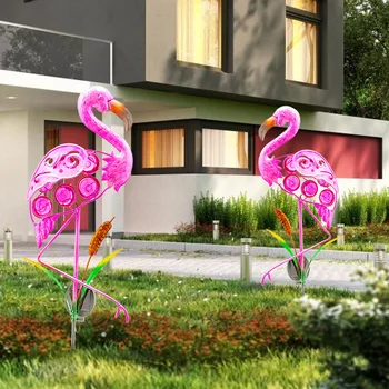Led Solárne Záhradné Svetlo Kovové Duté Flamingo Trávnik Vklad Lampa Dvore Solárne Led Osvetlenie Pre Vonkajšie Záhradné Dekorácie