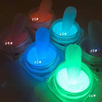 DIY Svetlé Nail Art Svietiť V Tme Piesku na Nechty, Glitter Fluorescenčné Prášok Pigment Lesklé Prachu Svetelný Nail Art Decoration