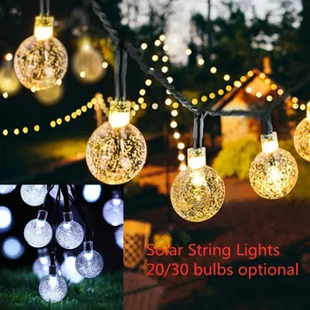 20/30 svetlá LED bubble bobble lampa Nové Solárne string svetlo vonkajšie záhradné nepremokavé string svetlá 5,5 M/7.5 M dovolenku string svetlá