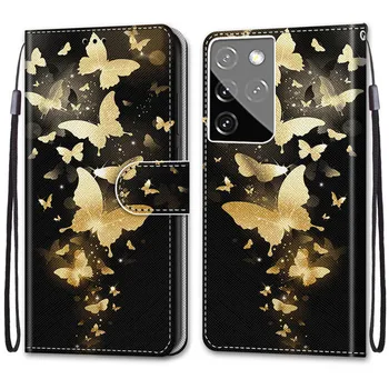 Roztomilý Zvieratá Kožené puzdro Pre Samsung Galaxy S21 Ultra S20 FE S30 Plus S20Ultra 5G Coque Magnetický Stojan Peňaženky Flip Cover
