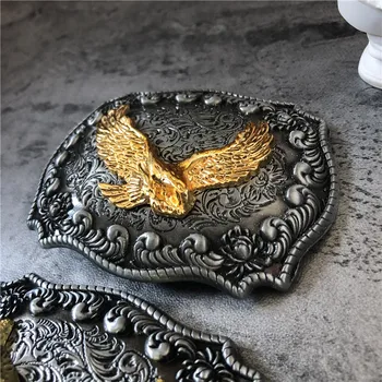 2 štýl Maloobchod kvalitné Luxusné Zliatiny Opasku Módne Kovboj Gold Eagle Pracky Pre 4 cm Široký Pás Mužov Džínsy príslušenstvo